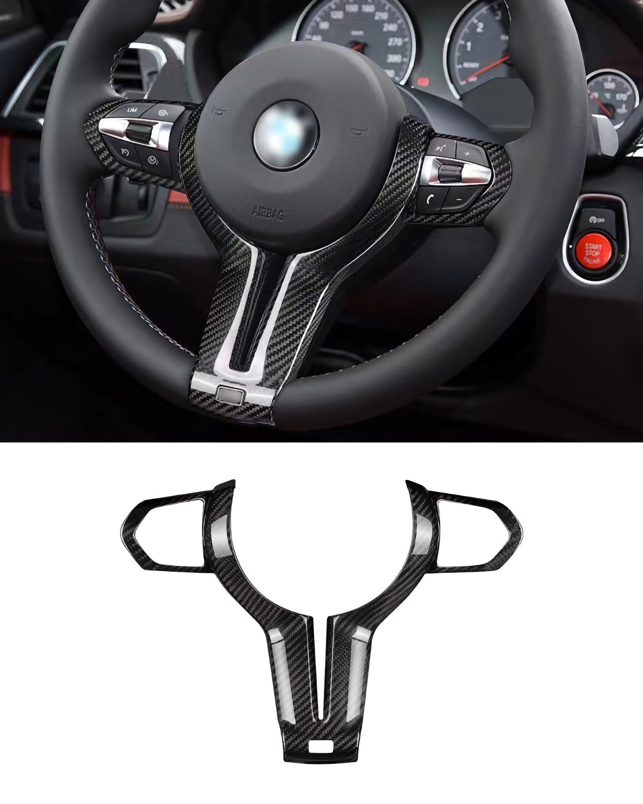 MAX CARBON Performance Sport Steering Wheel Covers for BMW M2 M3 M4 M5 M6 X5M X6M