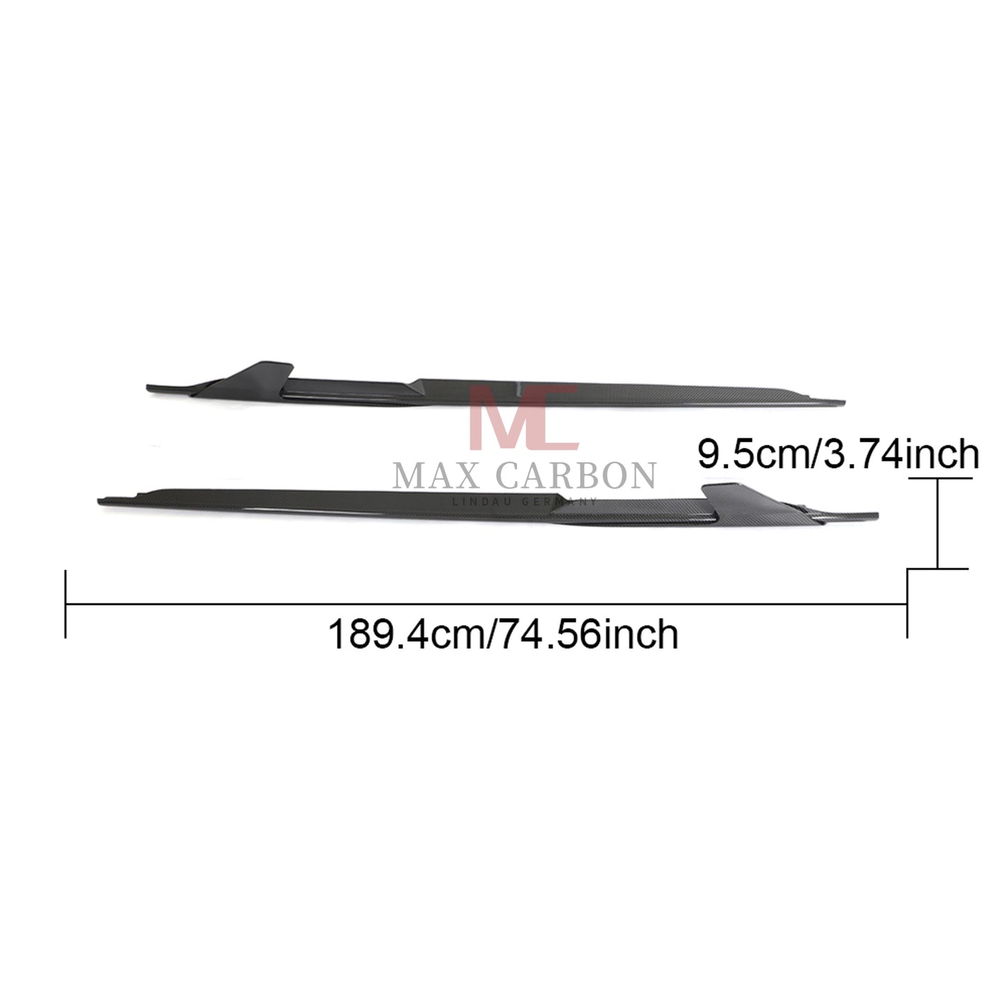Bavettes de jupe latérale MC MAX CARBON DRY CARBON Performance sur mesure pour Audi R8 4S