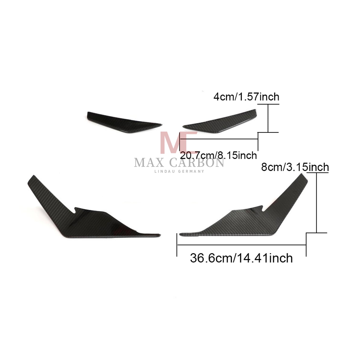 Canards MC MAX CARBON DRY CARBON Performance AERO FLICKER FLAPS sur mesure pour Audi R8 4S