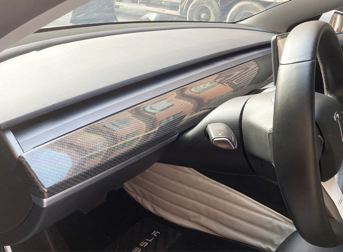 MAX CARBON Performance dashboard cover panels in a set for TESLA MODEL 3 MODEL Y