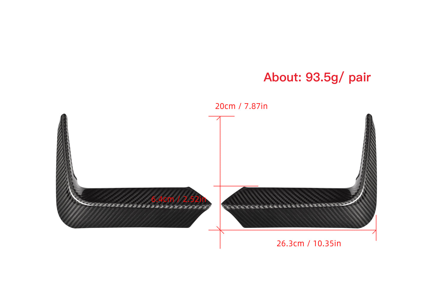 MAX CARBON Performance set of covers rear lower spoiler attachment for BMW M3 F80 M4 F82 F83
