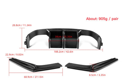 MC MAX CARBON Dry Carbon Prepreg Set Diffuser Replacement for BMW M3 F80 M4 F82 F83