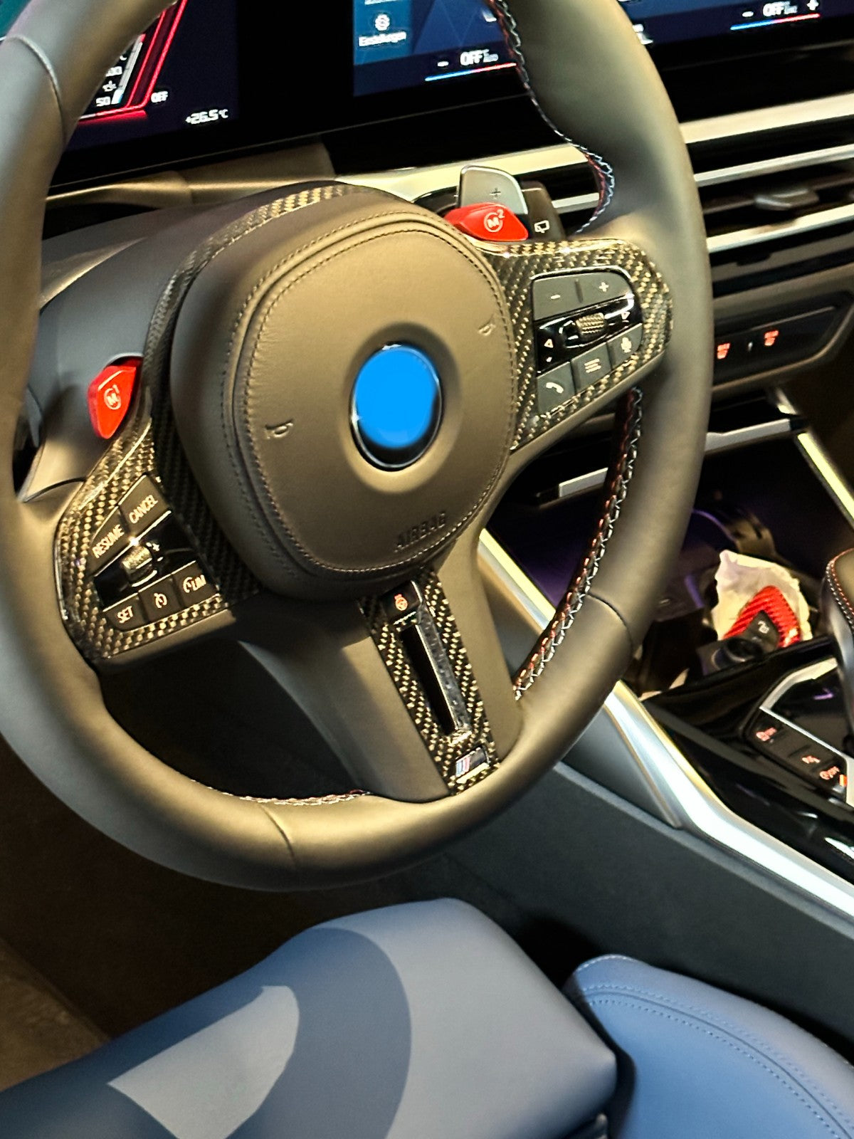 MAX CARBON Performance Steering Wheel Cover Cover for BMW M2 M3 M4 M5 M8 X3M X4M X5M X6M X7M XM