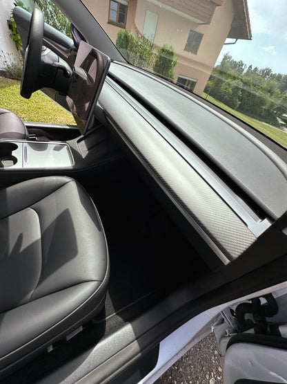MAX CARBON Performance dashboard cover panels in a set for TESLA MODEL 3 MODEL Y