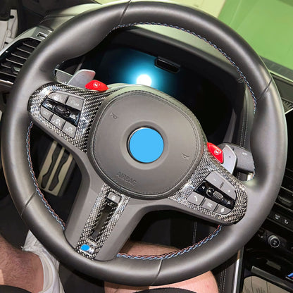 MAX CARBON Performance Steering Wheel Cover Cover for BMW M2 M3 M4 M5 M8 X3M X4M X5M X6M X7M XM