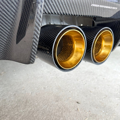 MAX CARBON exhaust replacement tailpipe cover for BMW M2 M3 M4 G80 G81 G82 G83 G87 with original exhaust covers 