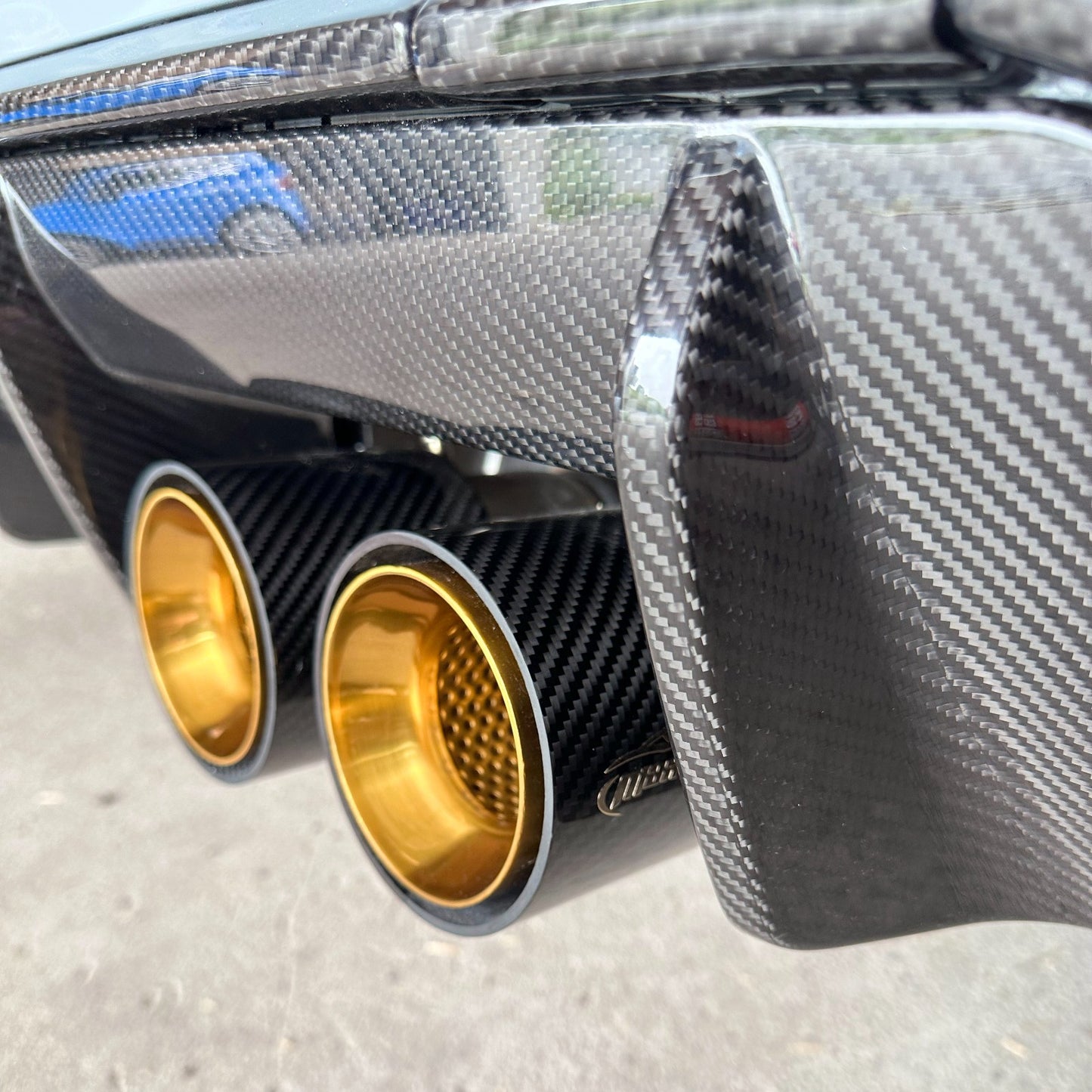 MAX CARBON exhaust replacement tailpipe cover for BMW M2 M3 M4 G80 G81 G82 G83 G87 with original exhaust covers 