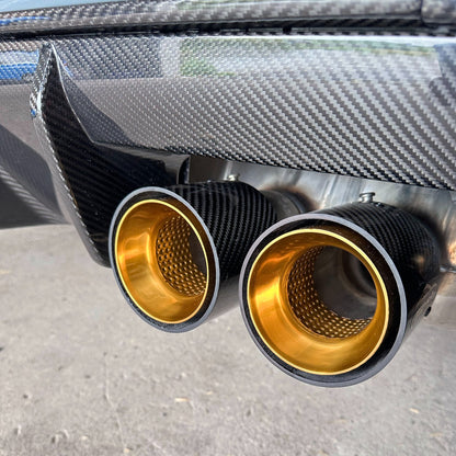 MAX CARBON exhaust replacement tailpipe cover for BMW M2 M3 M4 G80 G81 G82 G83 G87 with original exhaust covers 