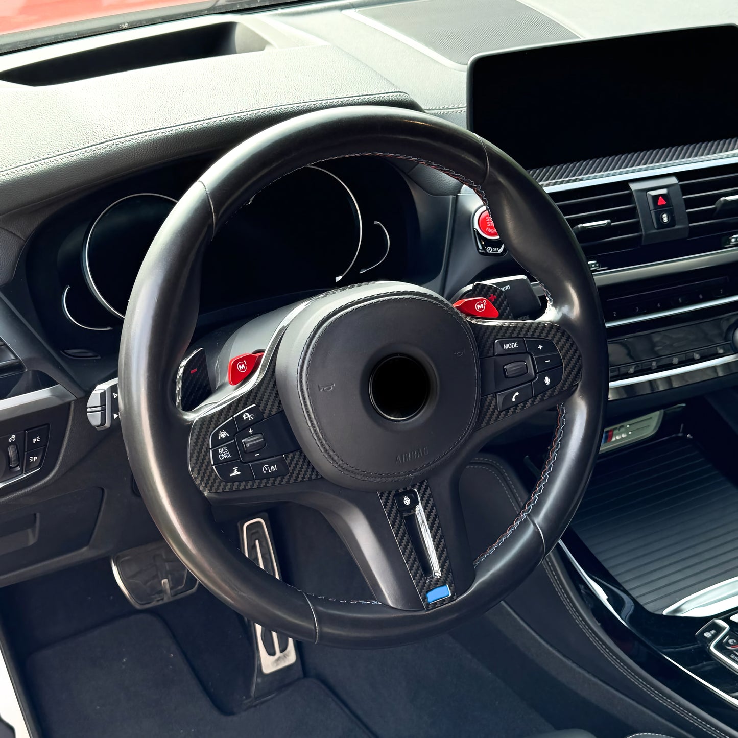 MAX CARBON Performance Steering Wheel Cover Cover for BMW M2 M3 M4 M5 M8 X3M X4M X5M X6M X7M XM