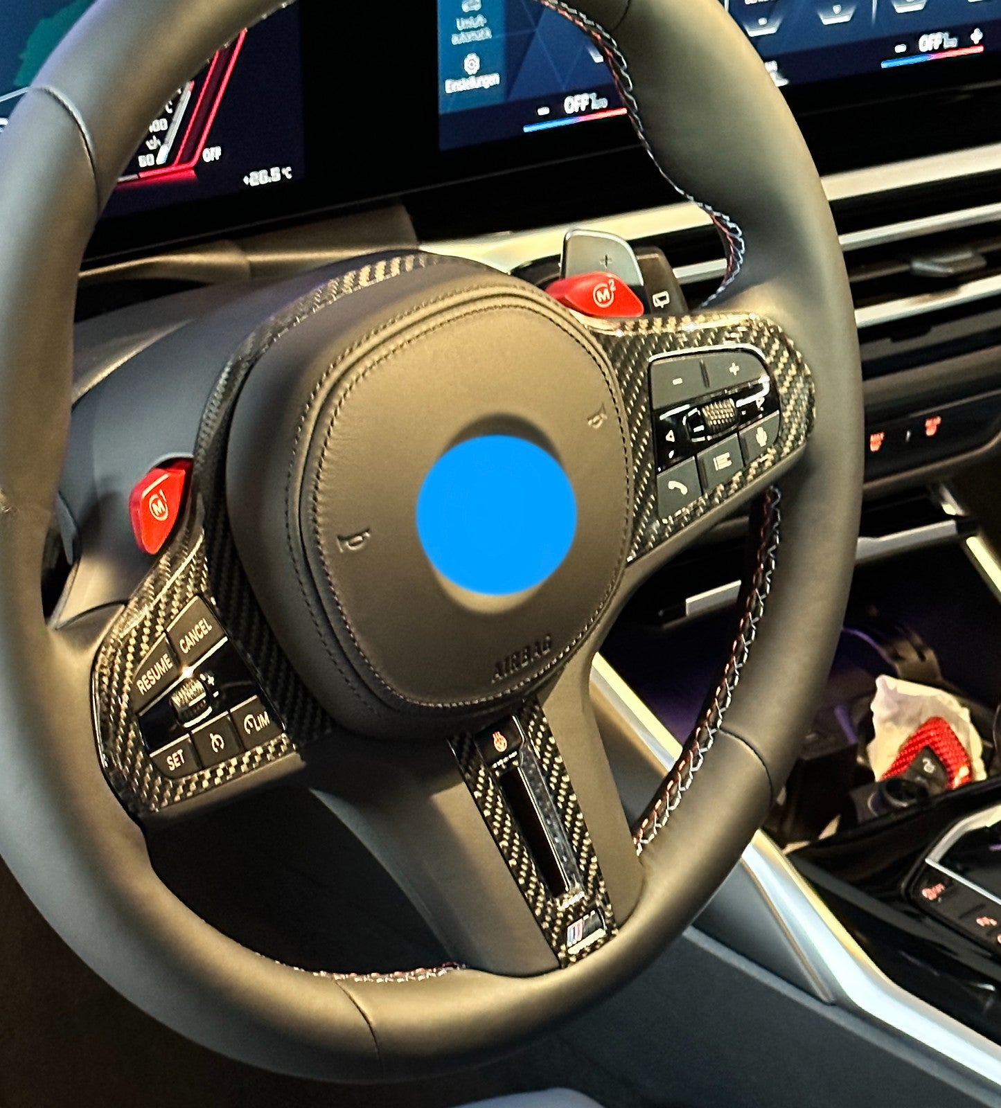 MAX CARBON Performance Steering Wheel Cover Cover for BMW M2 M3 M4 M5 M8 X3M X4M X5M X6M X7M XM