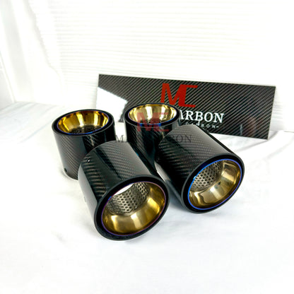 MAX CARBON exhaust replacement tailpipe cover for BMW M2 M3 M4 G80 G81 G82 G83 G87 with original exhaust covers 