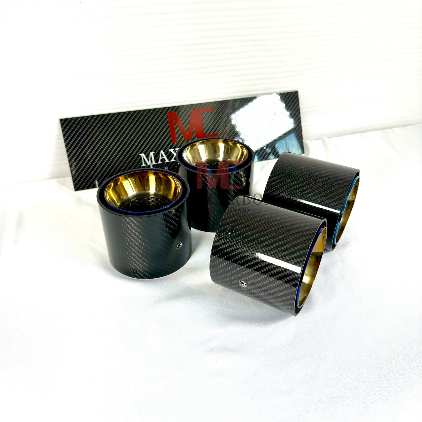 MAX CARBON exhaust replacement tailpipe cover for BMW M2 M3 M4 G80 G81 G82 G83 G87 with original exhaust covers 