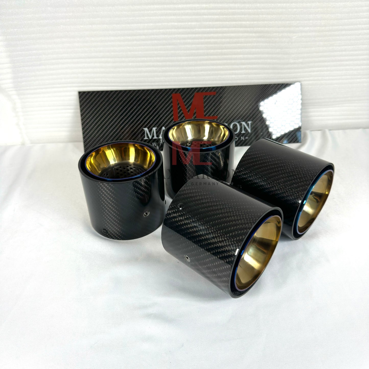 MAX CARBON exhaust replacement tailpipe cover for BMW M2 M3 M4 G80 G81 G82 G83 G87 with original exhaust covers 