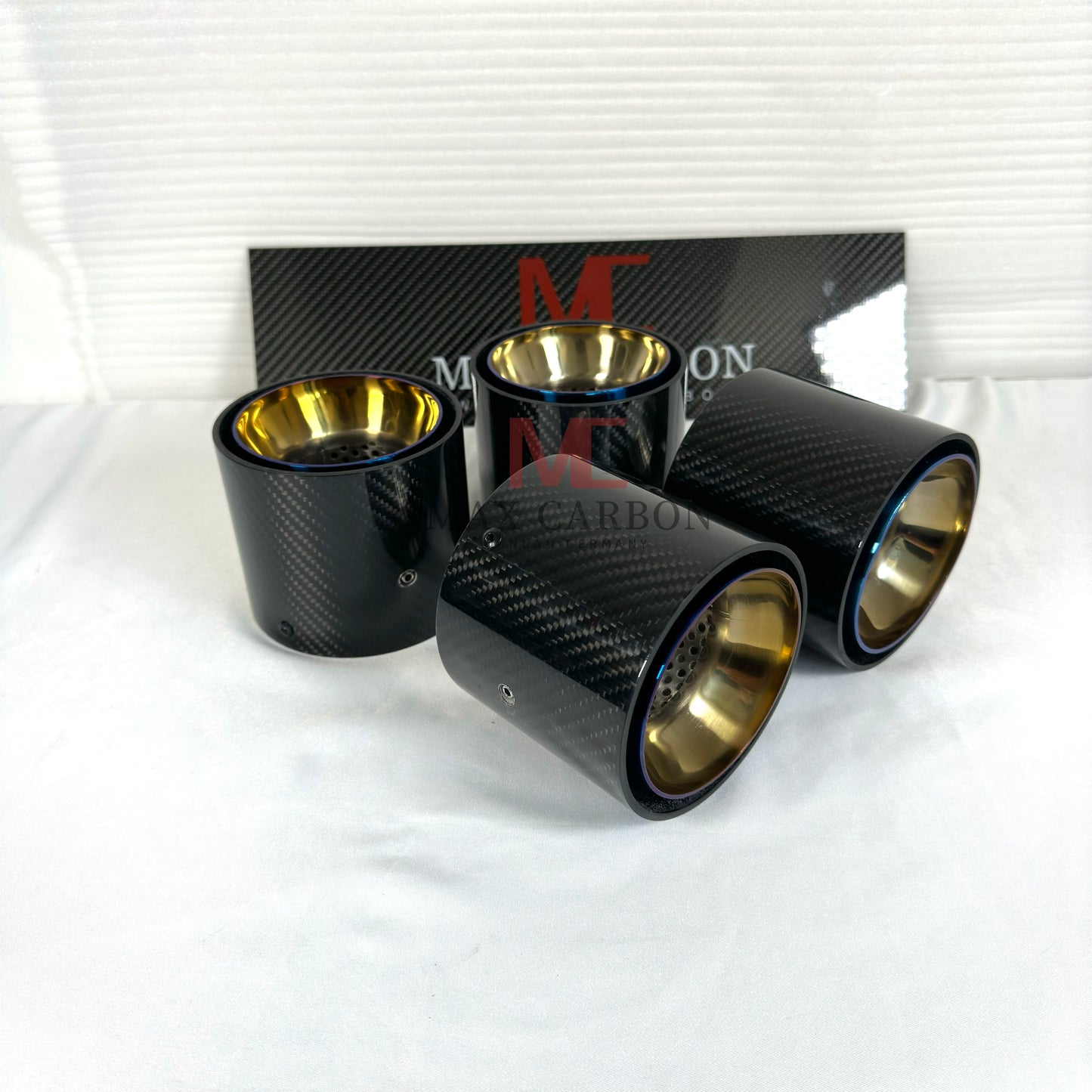 MAX CARBON exhaust replacement tailpipe cover for BMW M2 M3 M4 G80 G81 G82 G83 G87 with original exhaust covers 