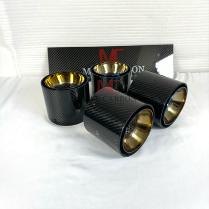 MAX CARBON exhaust replacement tailpipe cover for BMW M2 M3 M4 G80 G81 G82 G83 G87 with original exhaust covers 