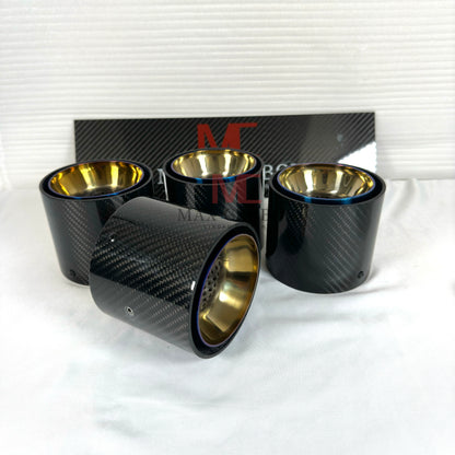 MAX CARBON exhaust replacement tailpipe cover for BMW M2 M3 M4 G80 G81 G82 G83 G87 with original exhaust covers 