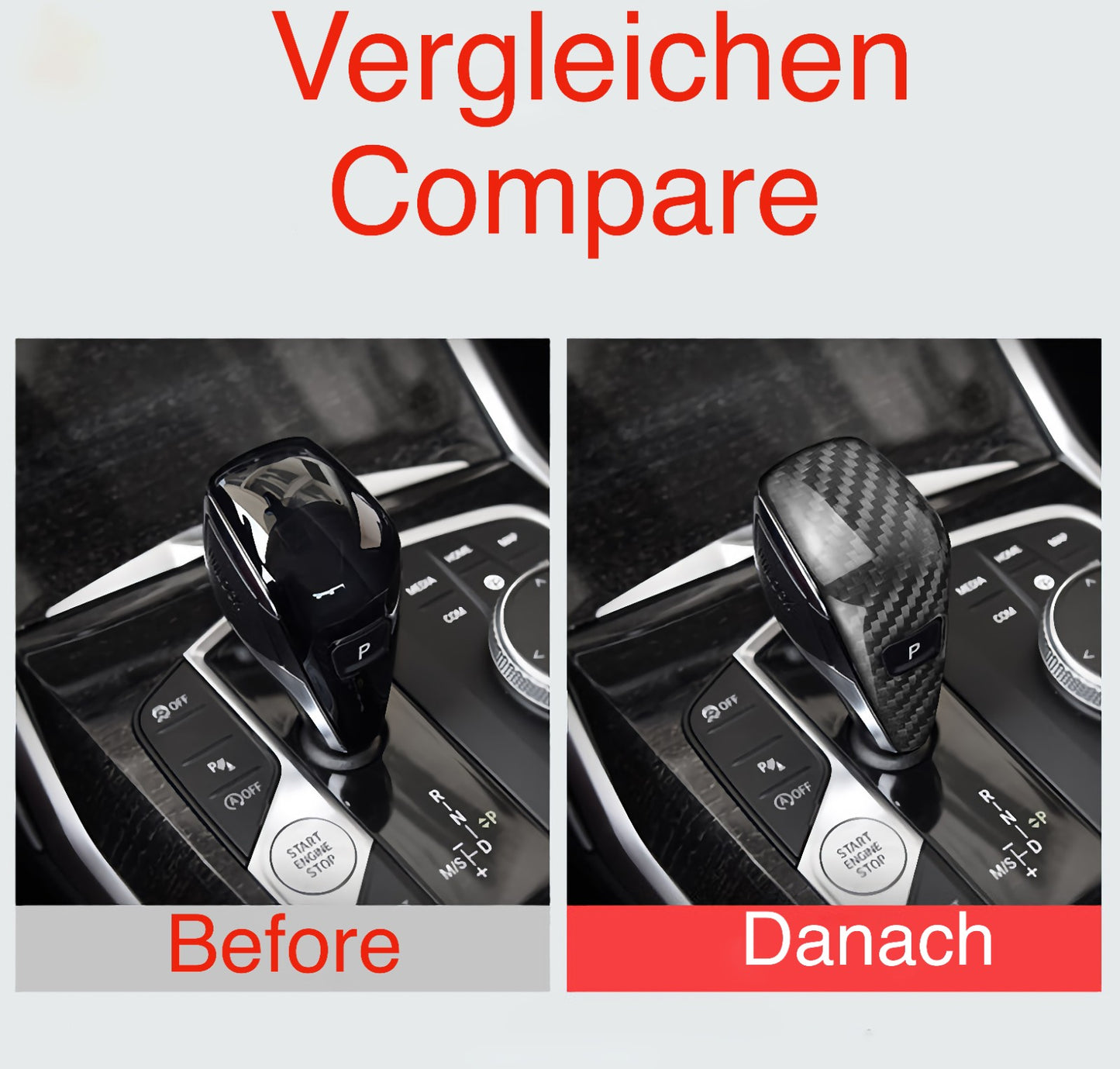 MAX CARBON Performance Gear Knob Shift Cover Trim for BMW 1 Series F40 2 Series F44 3 Series G20 G21 4 Series G22 G23 G26 Z4 G29 X1 F48 X2 F39 X3 G01 X4 G02