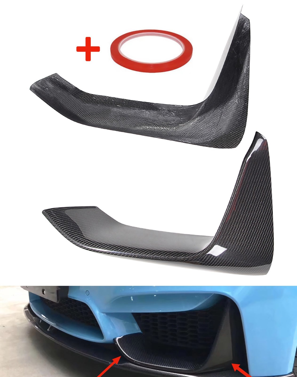 MAX CARBON Performance set of covers front spoiler attachment for BMW M3 F80 M4 F82 F83