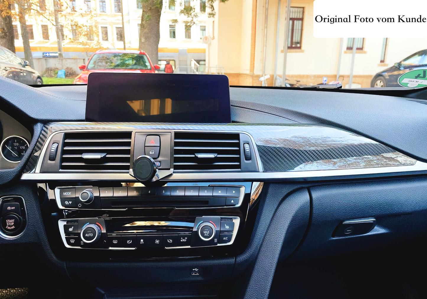 MAX CARBON DECOR STRIPS Air Conditioning Center Cover Panels for BMW F30 F31 F32 F33 F34 F35 F36 M3 M4 F80 F82 F83