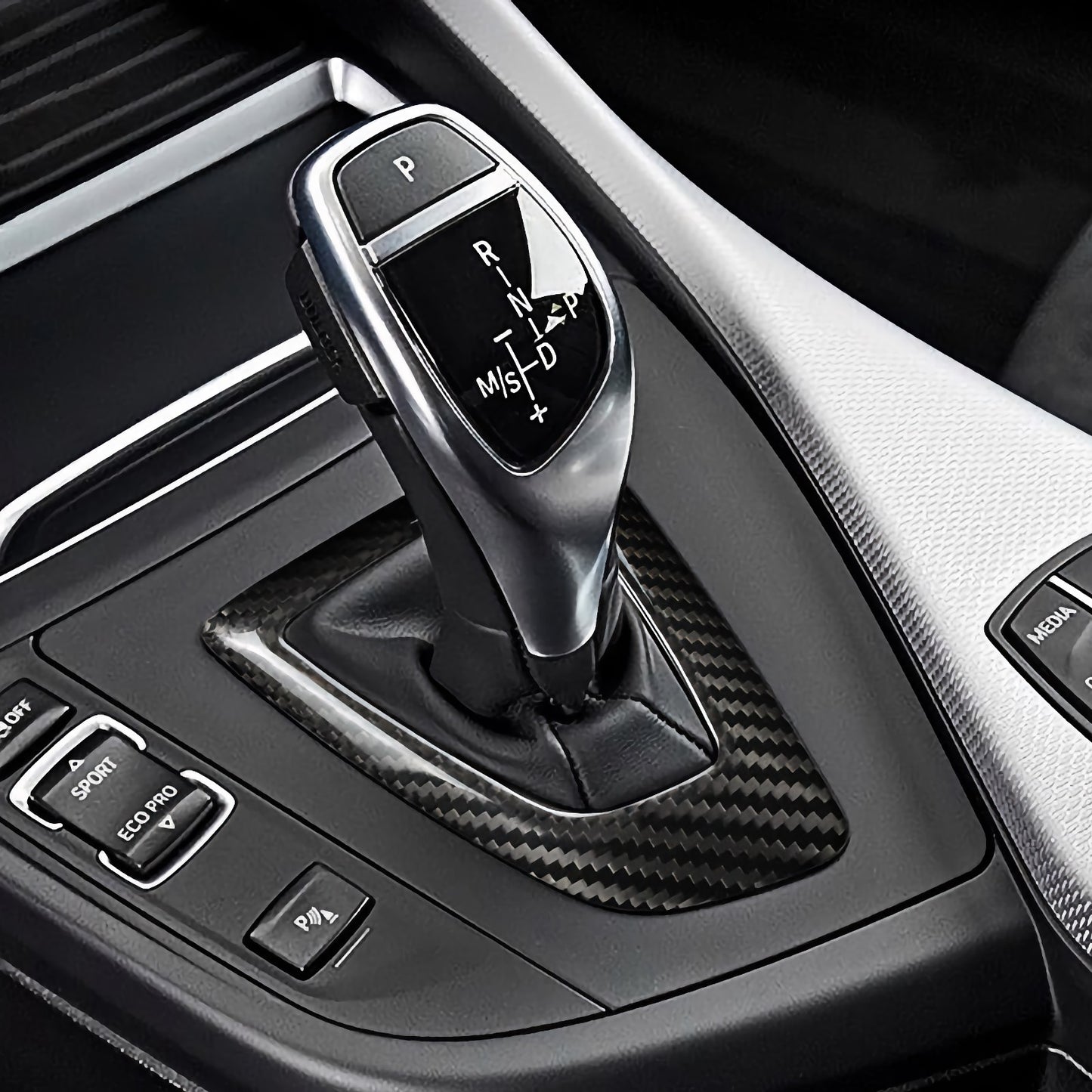 MAX CARBON Performance Gear Knob Center Console Trim Center for BMW 1 Series 2 Series 3 Series 4 Series X1
