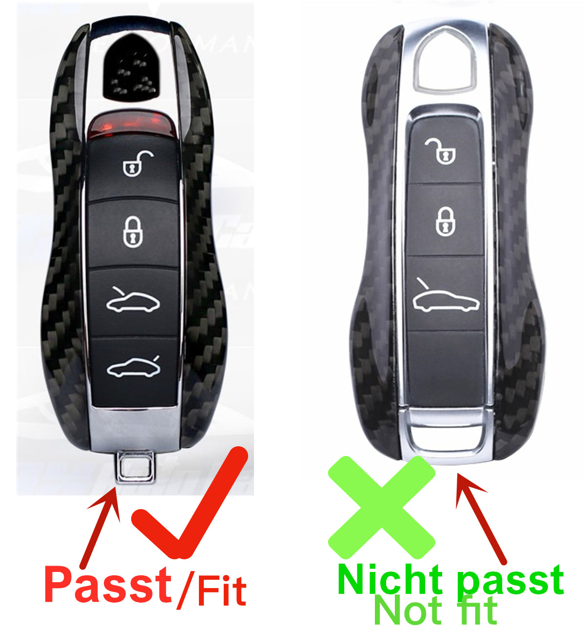 MAX CARBON Premium key shell replacement suitable for Porsche 911 Cayenne Macan 718 Panamera Cayman Boxster 