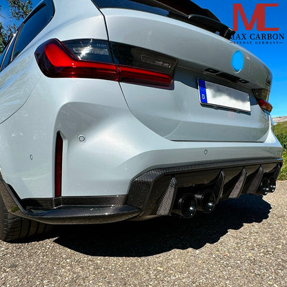 MAX CARBON Performance Diffuser Strips Replacement Rear Bumper for BMW M3 G80 G81 M4 G82 G83 