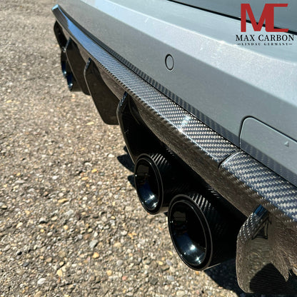 MAX CARBON Performance Diffuser Strips Replacement Rear Bumper for BMW M3 G80 G81 M4 G82 G83 