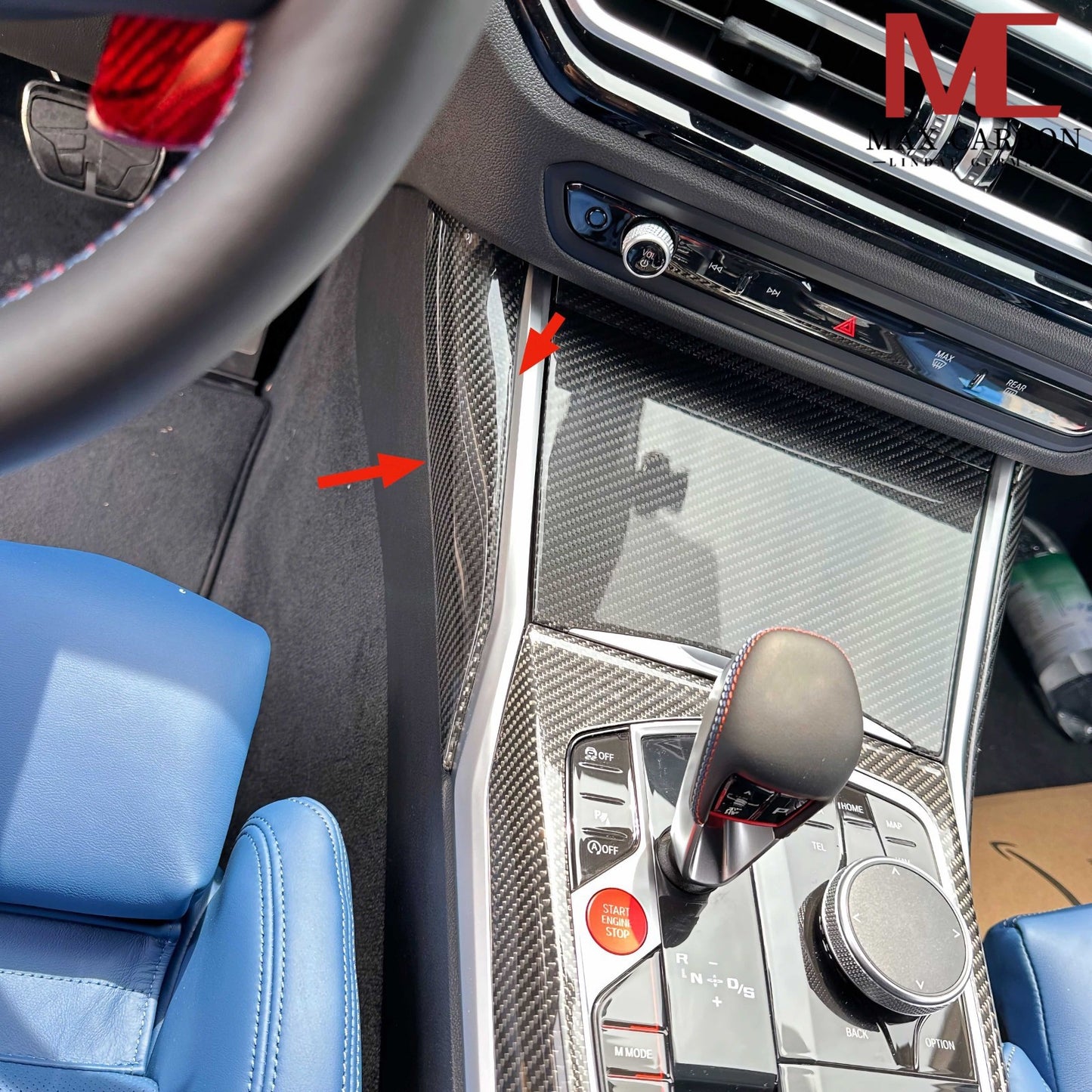 MAX CARBON Performance side center console covers for BMW G20 G21 G22 G23 G26 G42 G80 G81 G82 G83 G87 