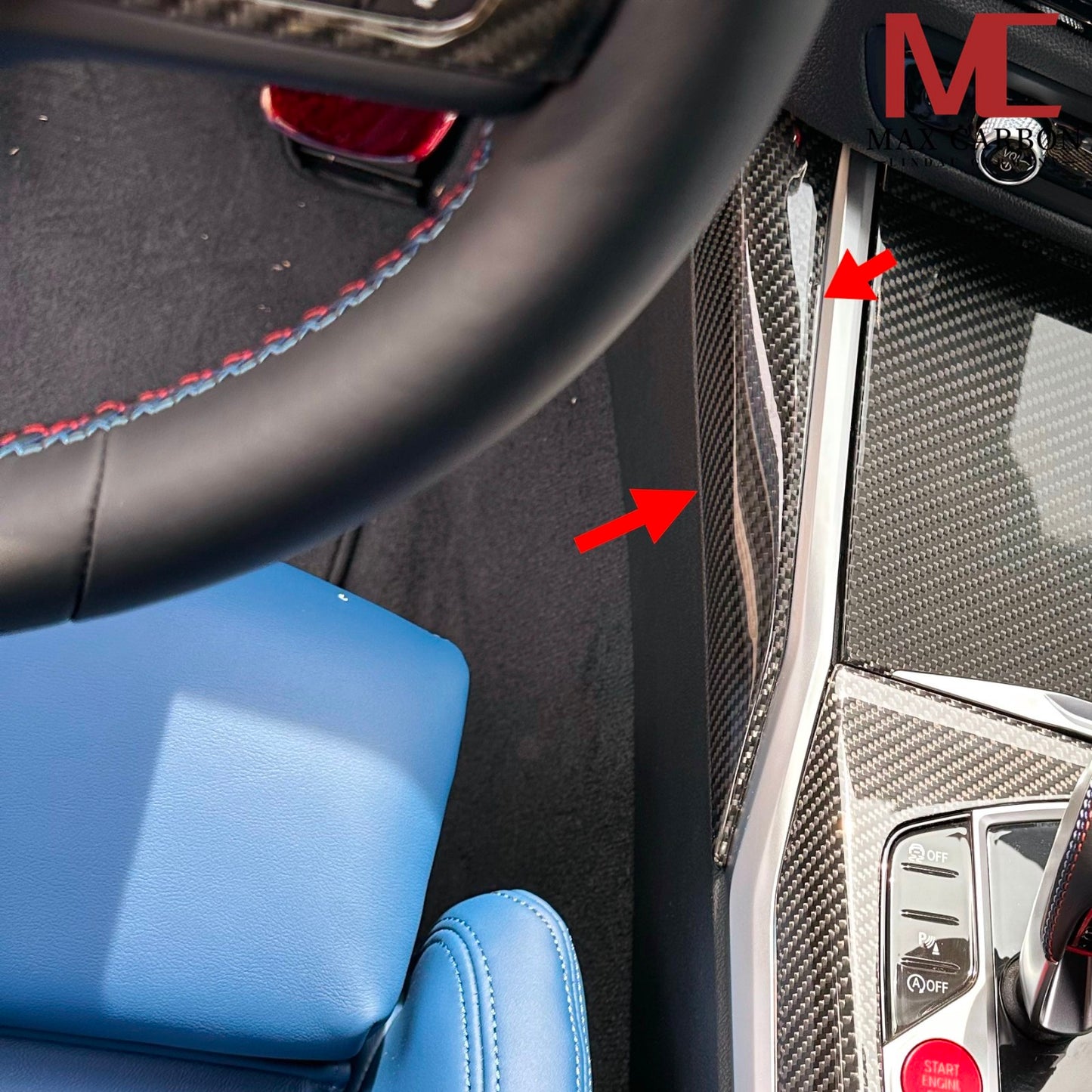 MAX CARBON Performance side center console covers for BMW G20 G21 G22 G23 G26 G42 G80 G81 G82 G83 G87 