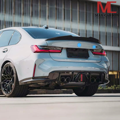 MAX CARBON Dry Carbon Sport Rear Spoiler Large Lip suitable for BMW 3 Series G20 M3 G80