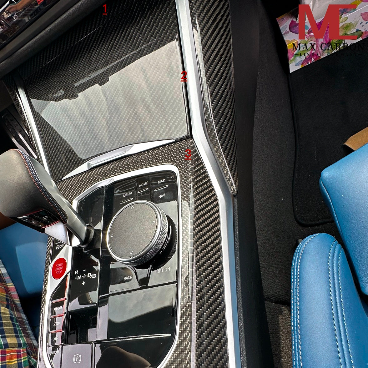 MAX CARBON Performance center console trim set for BMW G20 G21 G22 G23 G26 G42 G80 G81 G82 G83 G87 