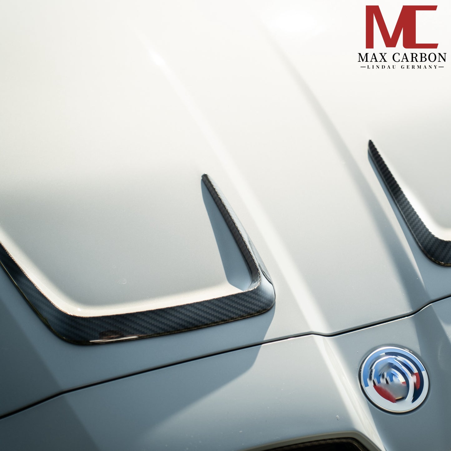 MAX CARBON Dry Carbon Performance Front Hood Attachment Front Lip Set for BMW G80 G81 G82 G83 M3 M4 