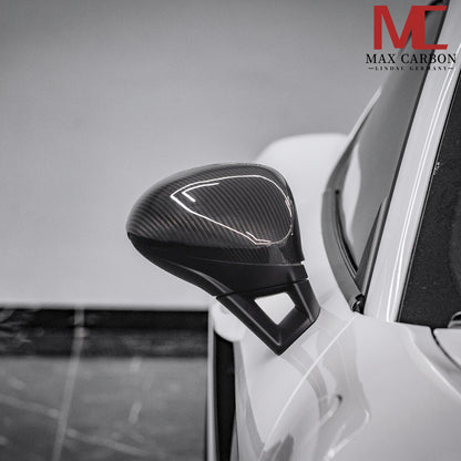 MAX CARBON Performance real dry carbon replacement mirror caps for Porsche 718 982 Boxster Cayman