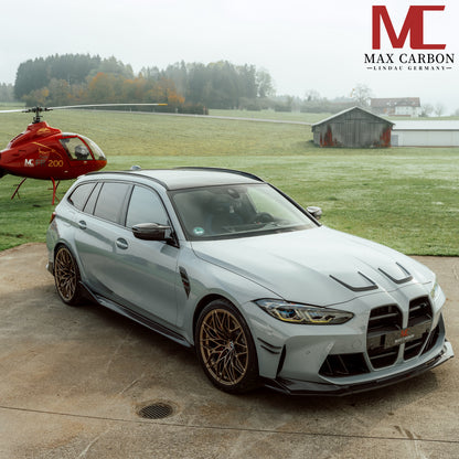 MAX CARBON Dry Carbon Performance Front Hood Attachment Front Lip Set for BMW G80 G81 G82 G83 M3 M4 