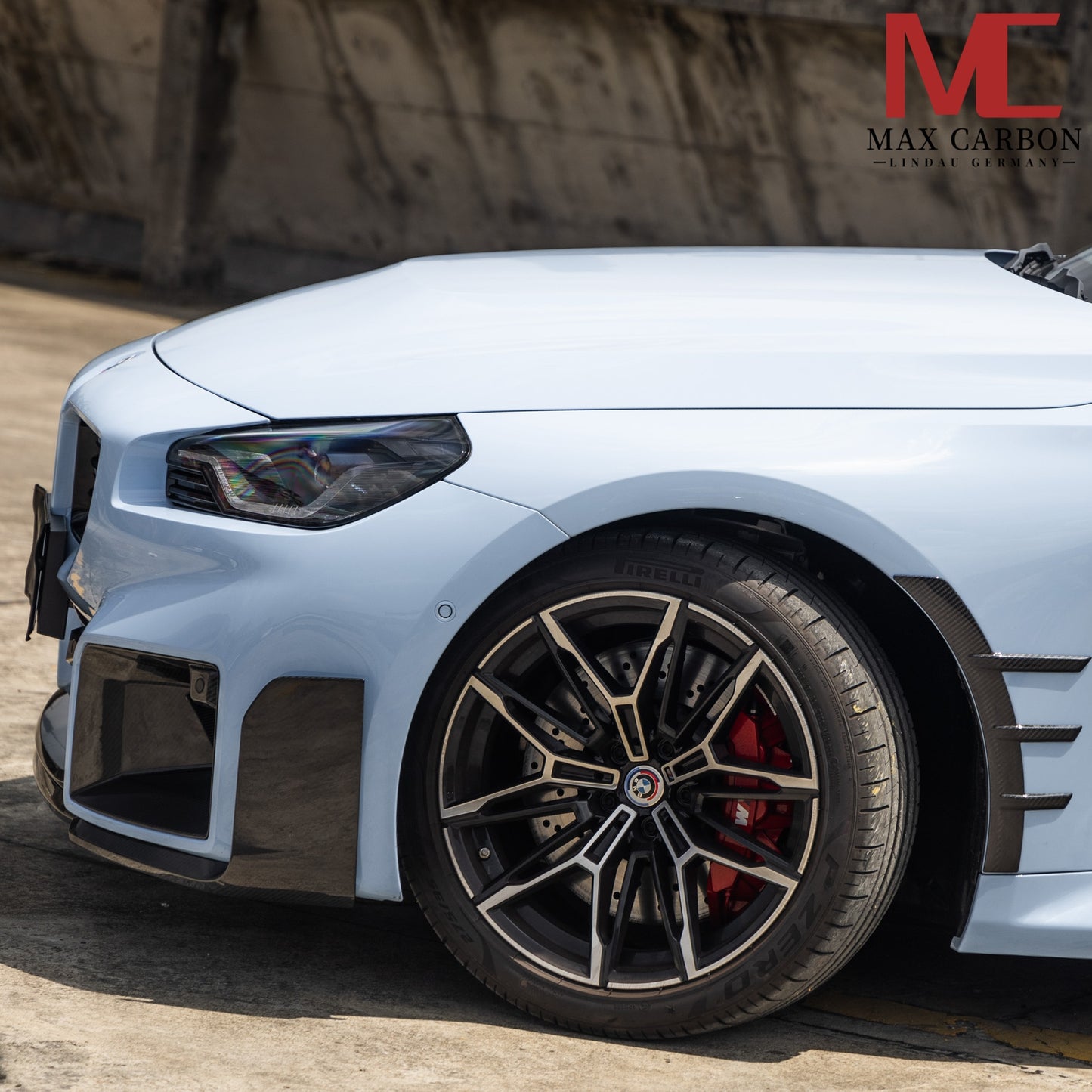 MAX CARBON Performance Real Dry Carbon Full Carbon Front Attachment Front Lip 3 Parts Set Suitable for BMW M2 G87