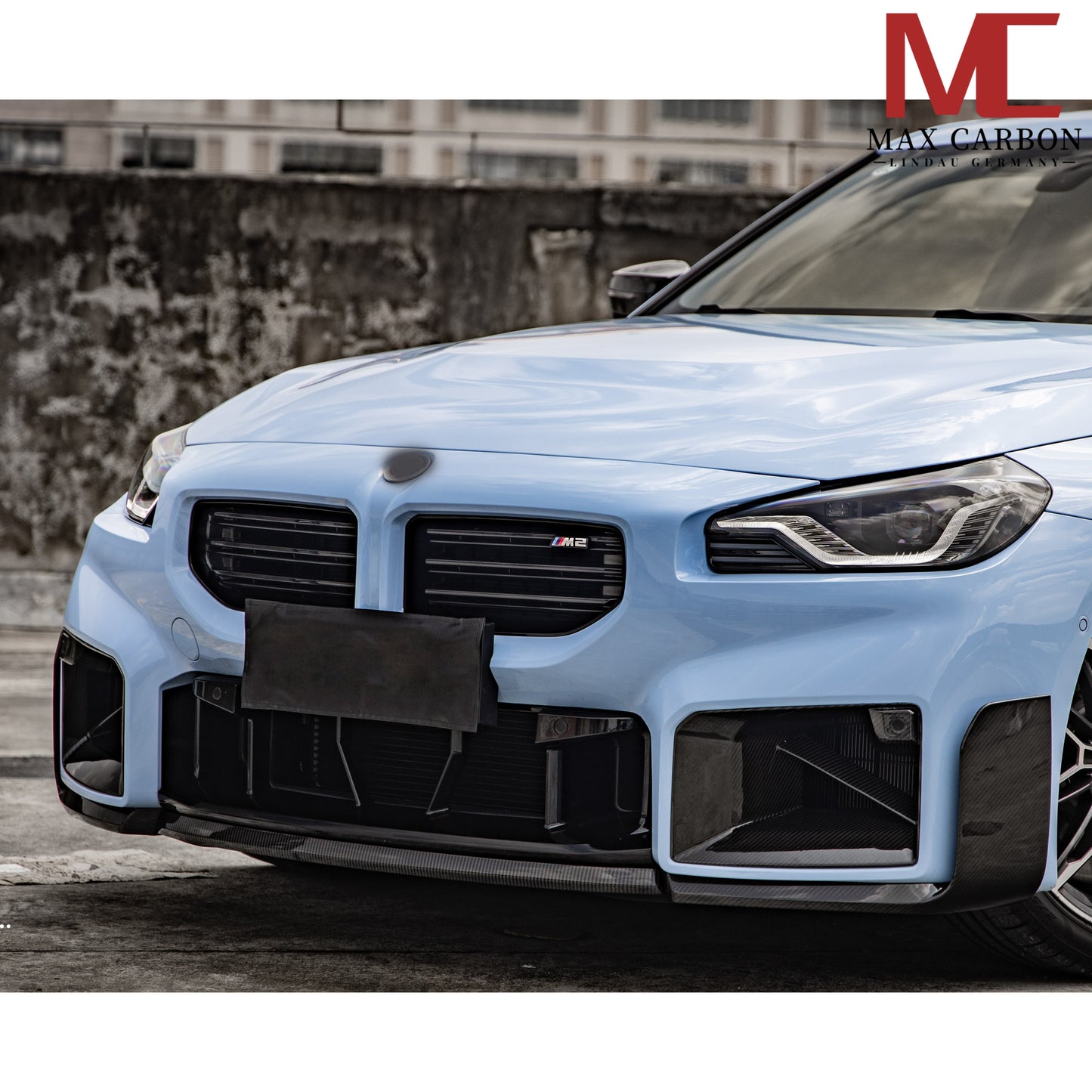 MAX CARBON Performance Real Dry Carbon Full Carbon Front Attachment Front Lip 3 Parts Set Suitable for BMW M2 G87