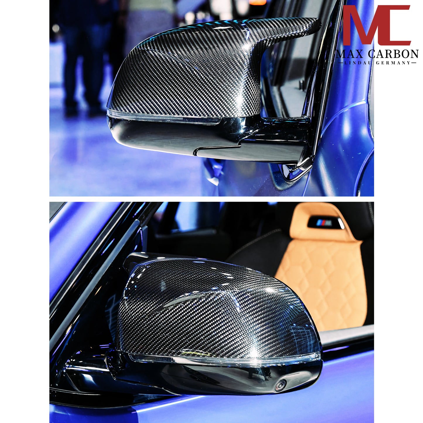 MC MAX CARBON Performance replacement mirror caps for BMW X3M F97 X4M F98 X5M F95 X6M F96 
