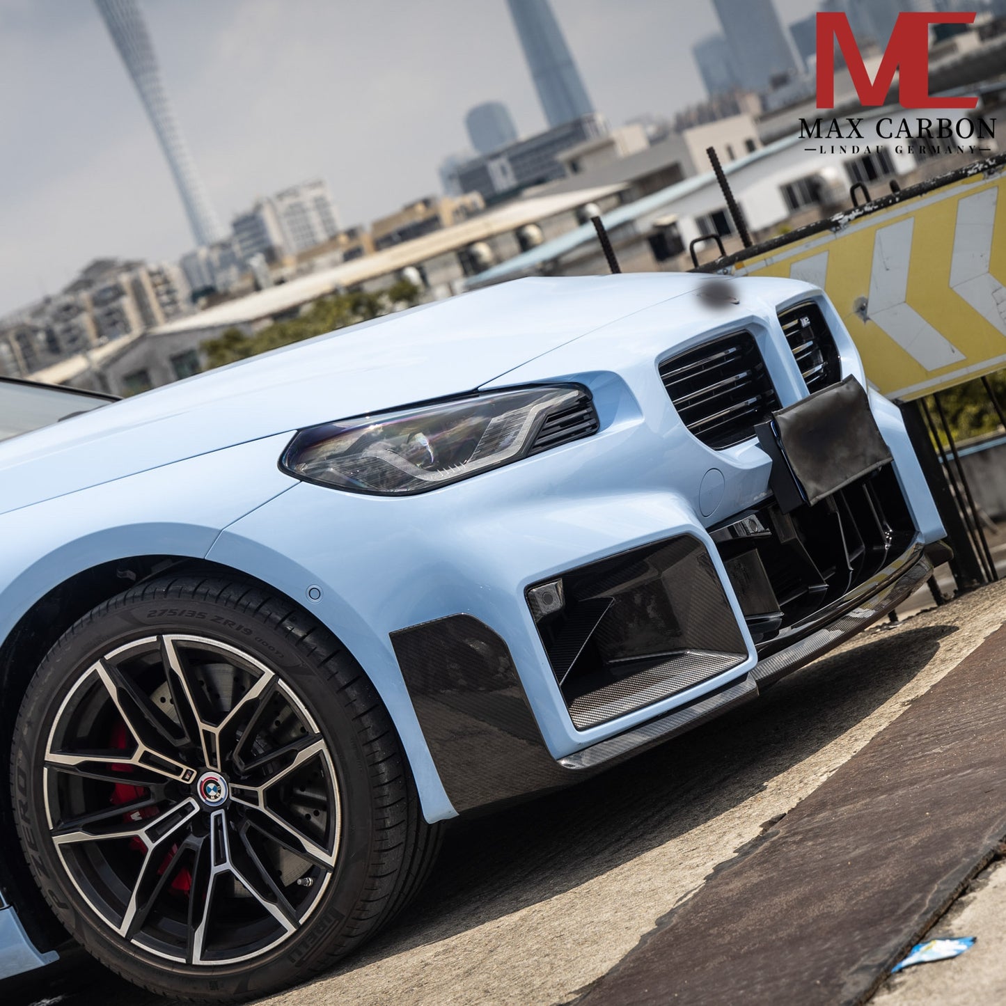 MAX CARBON Performance Real Dry Carbon Full Carbon Front Attachment Front Lip 3 Parts Set Suitable for BMW M2 G87