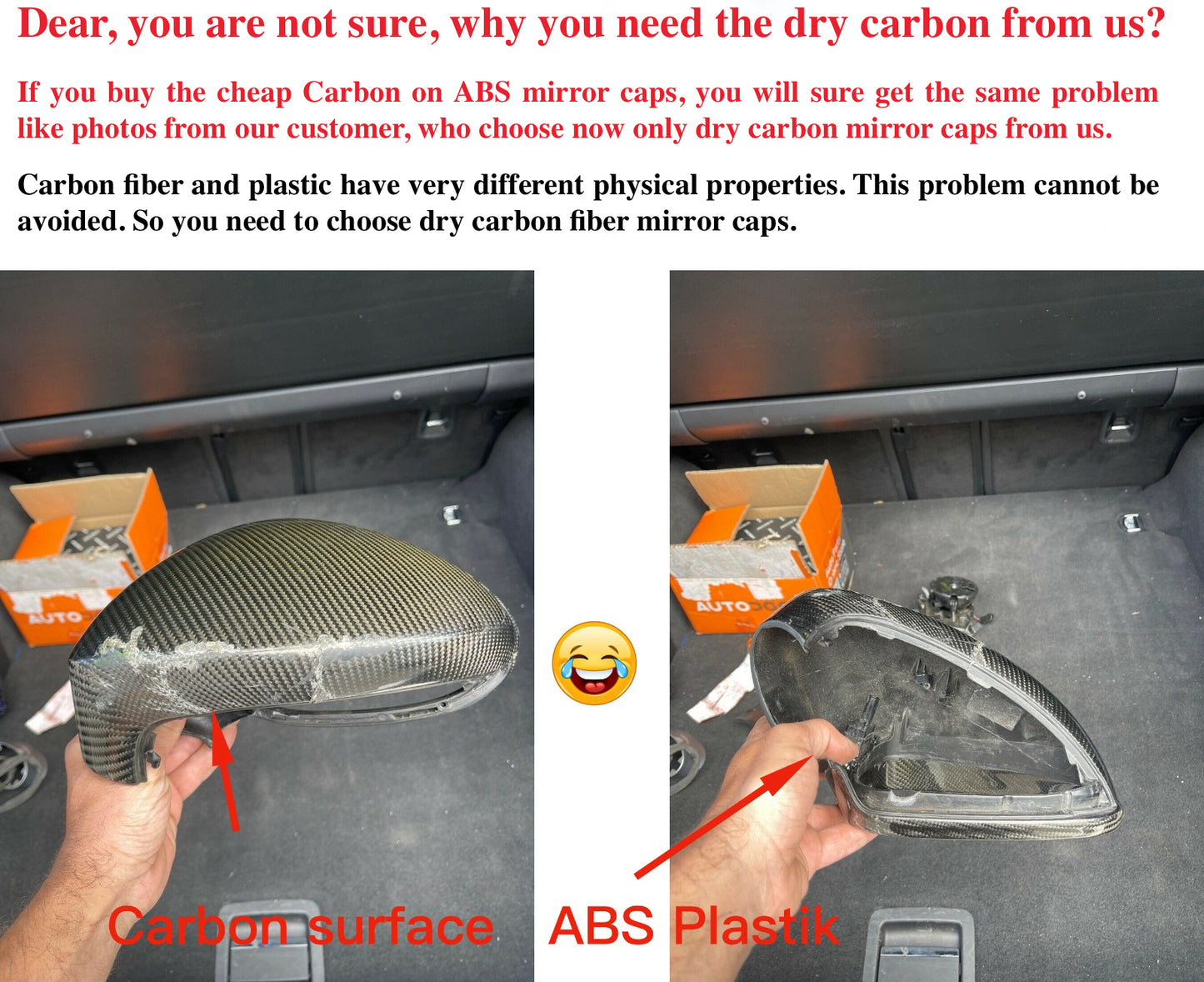 MAX CARBON Performance Dry Carbon Prepreg Mirror Caps for BMW M2C F87 M3 F80 M4 F82 F83