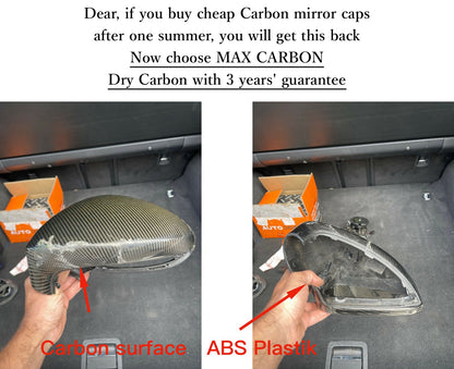 MAX CARBON Performance Mirror Caps Replacement Mirror Caps for BMW G20 G21 G22 G23 G26 G42 