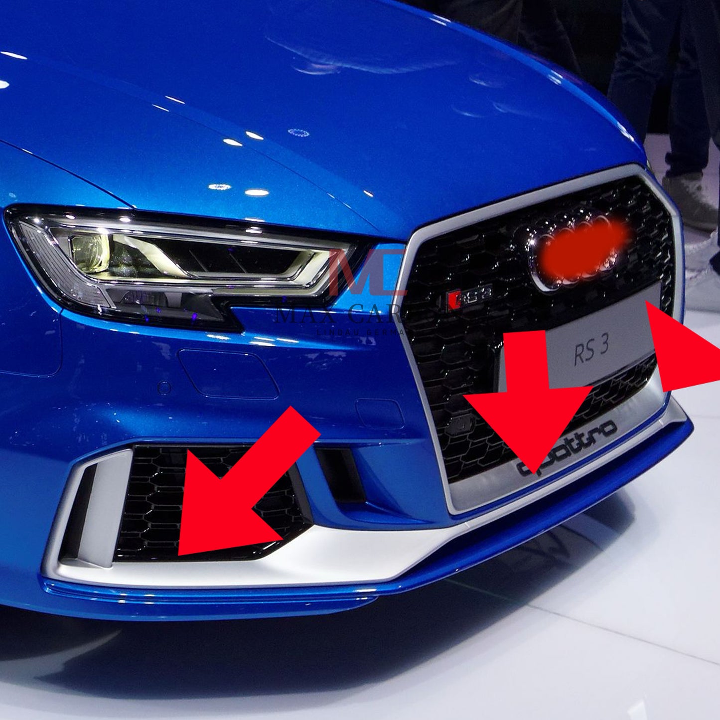 MC Performance Dry Carbon Fiber Front Bumper Scoop Trims for Audi RS3 8V 