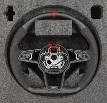 MC MAX CARBON Performance Dry Matt Carbon Steering Wheel with Clasp Replacement for Audi R8 4S