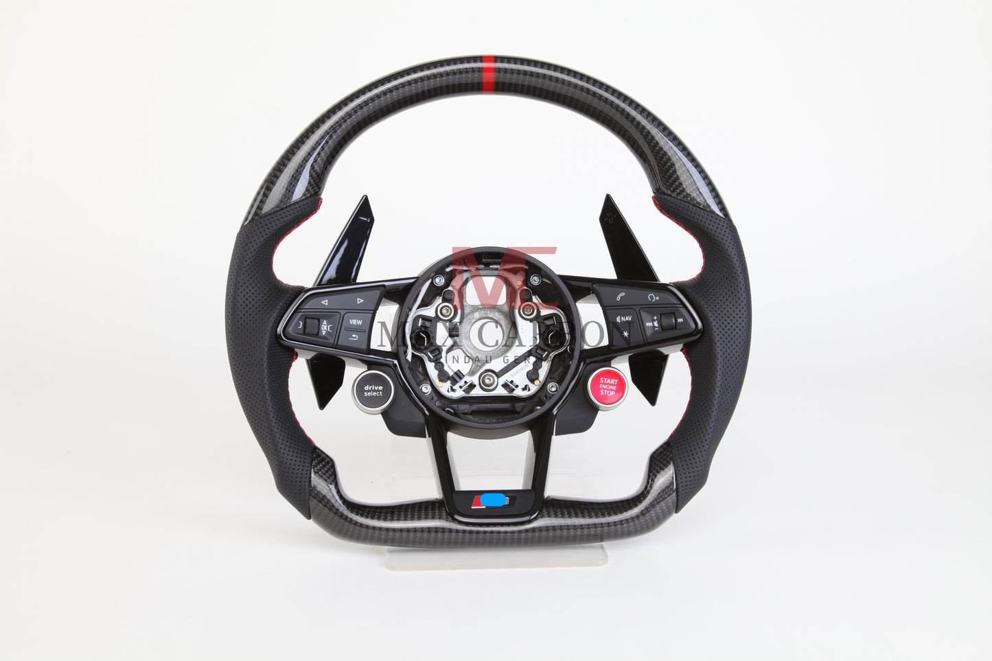 Volant complet MC MAX CARBON Performance Dry Carbon avec boutons et palettes de changement de vitesse de remplacement pour Audi R8 4S 