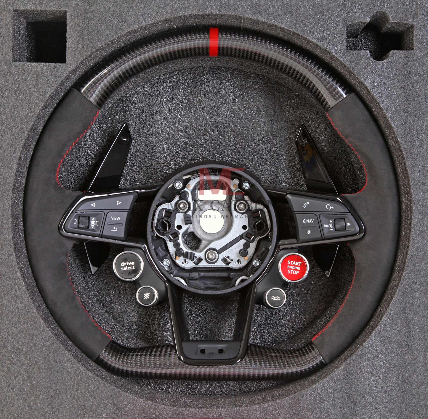 Volant complet MC MAX CARBON Performance Dry Carbon avec boutons et palettes de changement de vitesse de remplacement pour Audi R8 4S 