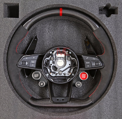 Volant complet MC MAX CARBON Performance Dry Carbon avec boutons et palettes de changement de vitesse de remplacement pour Audi R8 4S 