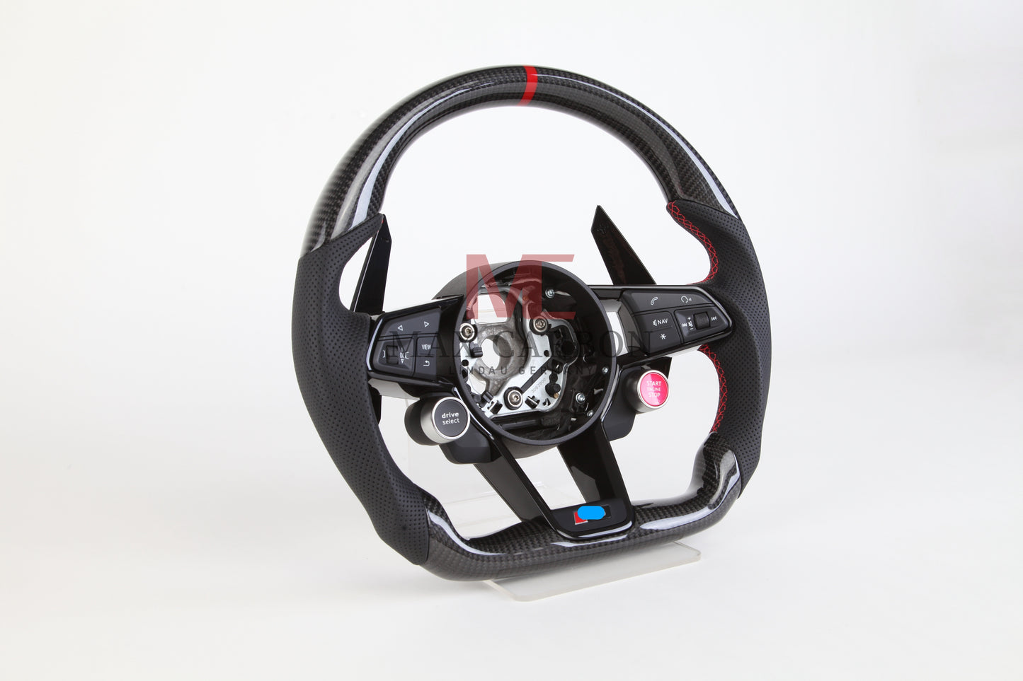 Volant complet MC MAX CARBON Performance Dry Carbon avec boutons et palettes de changement de vitesse de remplacement pour Audi R8 4S 