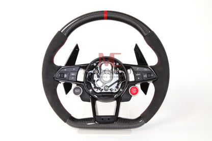 Volant complet MC MAX CARBON Performance Dry Carbon avec boutons et palettes de changement de vitesse de remplacement pour Audi R8 4S 