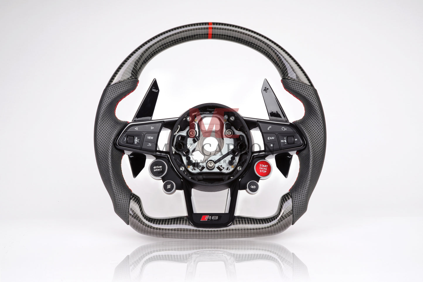 MC MAX CARBON Performance Volant de remplacement en carbone sec brillant pour Audi R8 4S