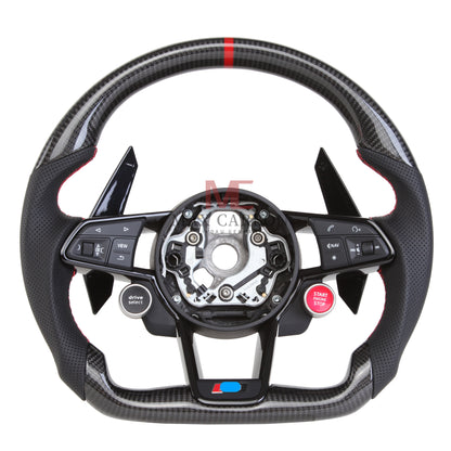 Volant complet MC MAX CARBON Performance Dry Carbon avec boutons et palettes de changement de vitesse de remplacement pour Audi R8 4S 