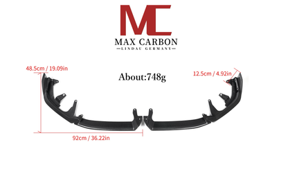Fixation avant de lèvre avant préimprégnée de carbone sec MC MAX CARBON pour BMW série 5 G60 G61